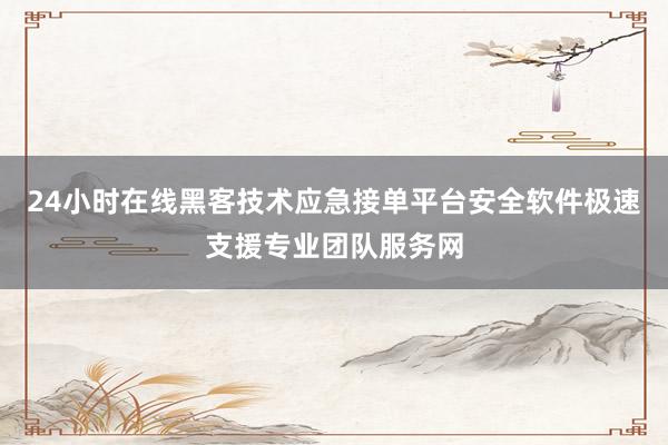24小时在线黑客技术应急接单平台安全软件极速支援专业团队服务网