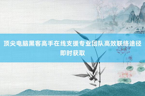 顶尖电脑黑客高手在线支援专业团队高效联络途径即时获取